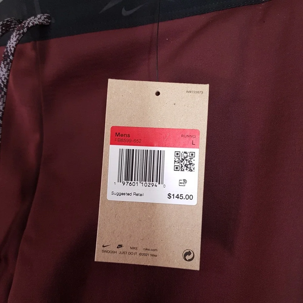 NIKE Trail‎ Lunar Ray Winterized Running Tights Pants Mens Size LARGE Maroon Red